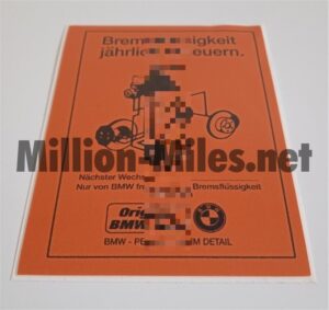 BMW Brake Fluid Service GER #1299