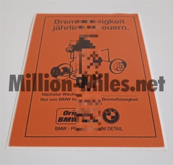 BMW Brake Fluid Service GER #1299
