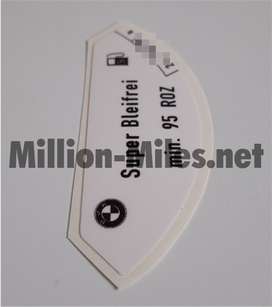 BMW Fuel info 95Pb Fuel Tank Flap #1314