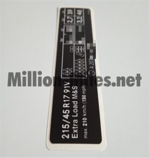 MB W203 C32 AMG Tire Pressure #1317