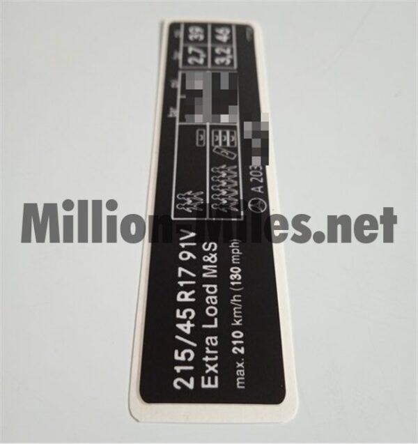 MB W203 C32 AMG Tire Pressure #1317