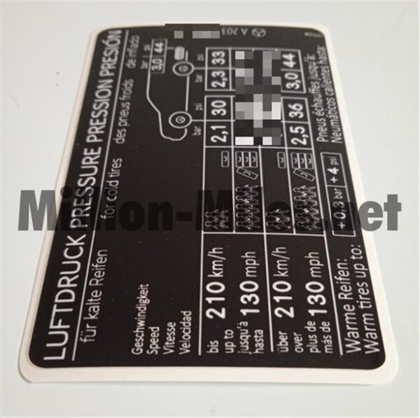 MB C32 AMG S203 Tire pressure #1318
