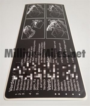 BMW E30 Convertible GER Roof Operating Instruction MANUAL #1326