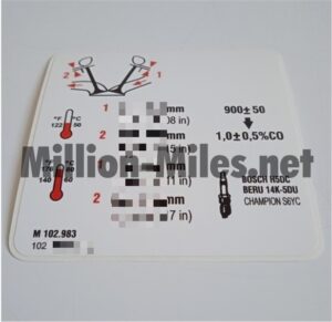 MB Engine data M102 #1366