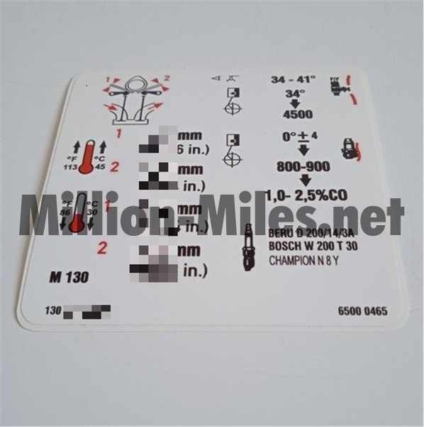 MB Engine data M130 #1367