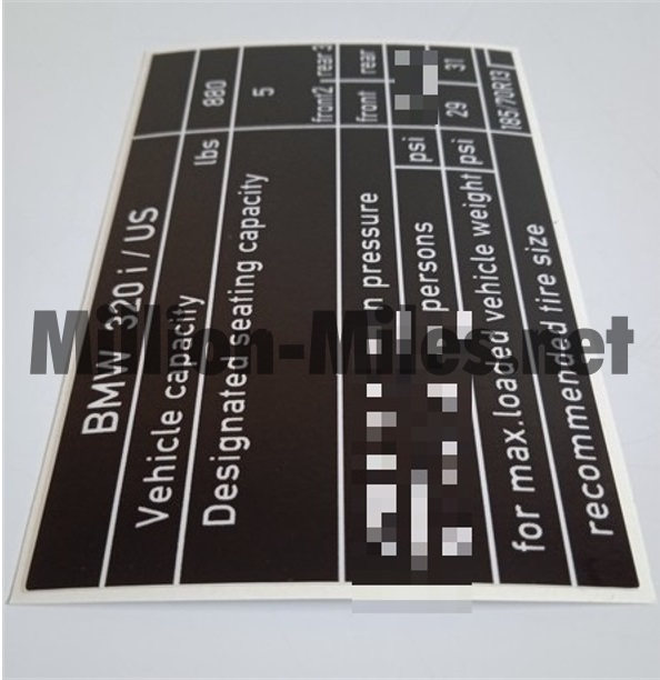 BMW E21 320i / A US Tire Pressure #1385