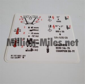 MB Engine Data M102.98 #1392