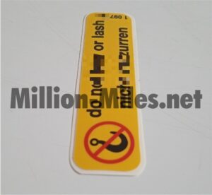 BMW Tow Warning Eng / Ger #1398