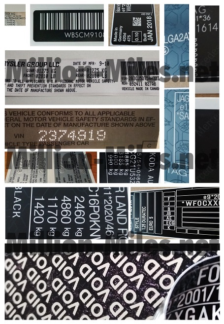 VIN sticker replacement Quality!