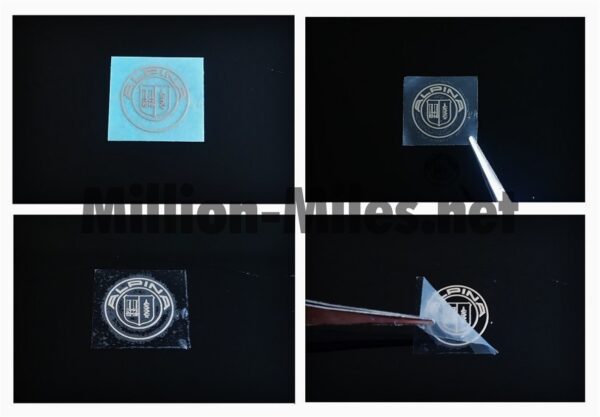 ALPINA Piano Black Wood trim logo Chrome #1402