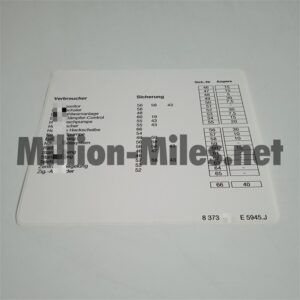 BMW E39 Fuse Description GER #1569