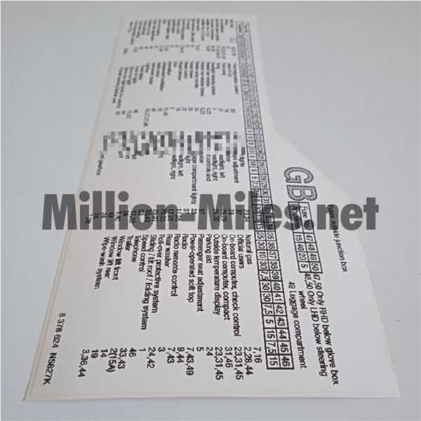 BMW E36 Fuse Diagram ENG (GB) #1583