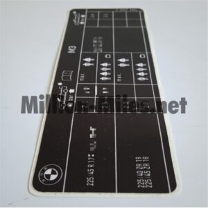 1586 BMW Tire Pressure E46 M3 Cabrio 19'' #1586