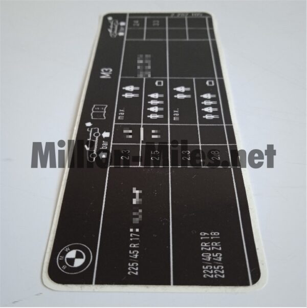 BMW Tire Pressure E46 M3 Cabrio 19'' #1586