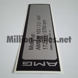 1593 MB AMG engine data 172kW M103 3.2L (KAT) #1593