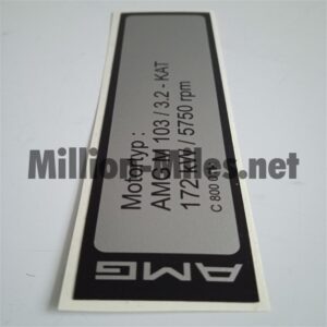 1596 MB AMG engine data 172kW M103 3.2L (KAT) #1596