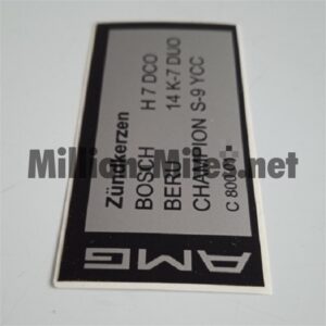 1600 MB AMG Spark Plugs Spec. #1600