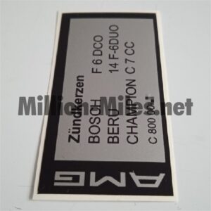 1601 MB AMG Spark Plugs Spec. #1601