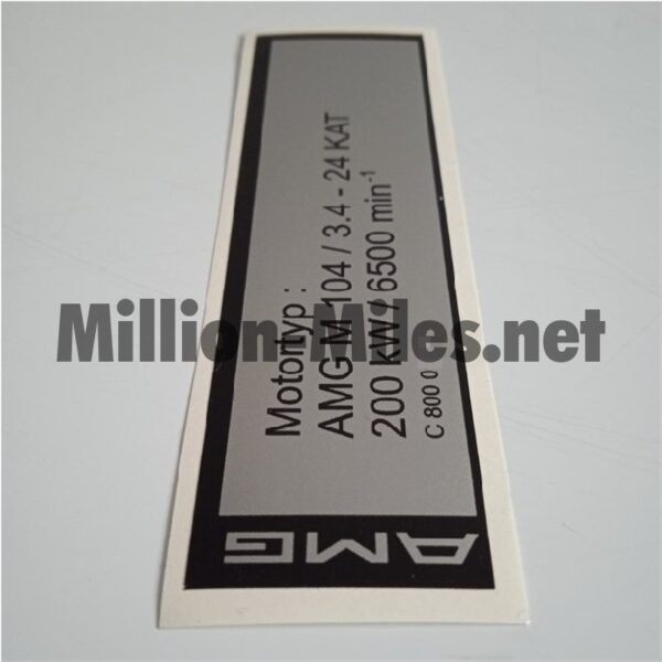 MB AMG Engine Data M104 200kW 3.4L #1611