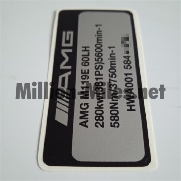MB AMG Engine Data M119 6.0 280kW 60LH #1618