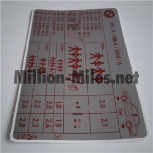 BMW E30 Tire Pressure 316 / A / 318i A / 324d / A #1623