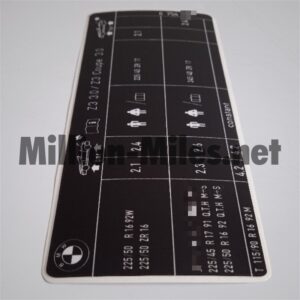 BMW E36/7 Z3 3.0 / 3.0 coupe Tire Pressure #1631