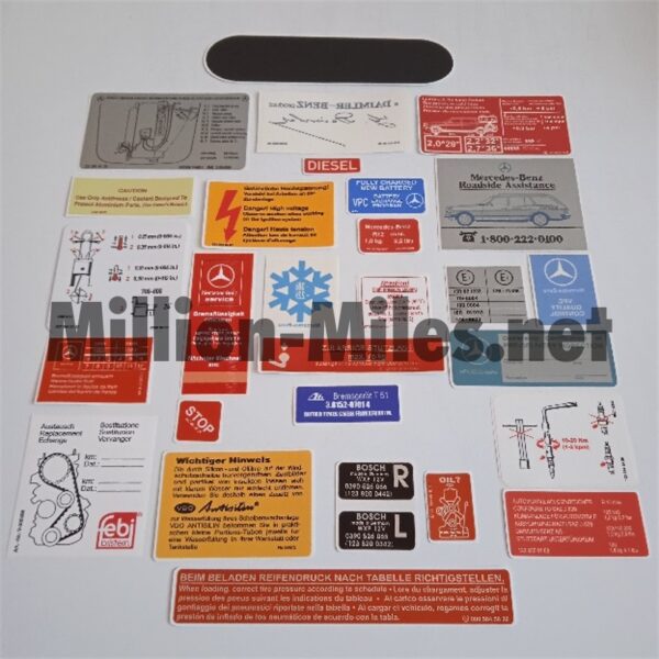 MB W123 US 300TD OM617 Set of stickers