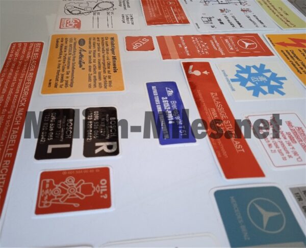 MB W123 US 300TD OM617 Set of stickers