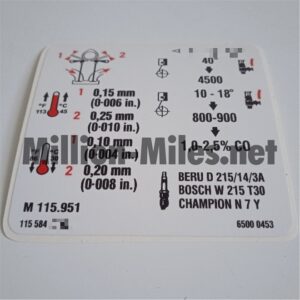 MB engine data M115.951 #1651