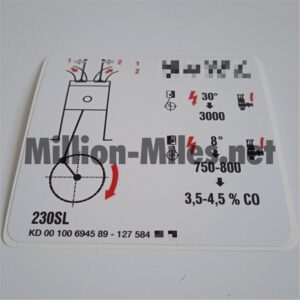 MB Engine data 230SL #1652