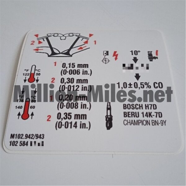 MB Engine data M102 #1653