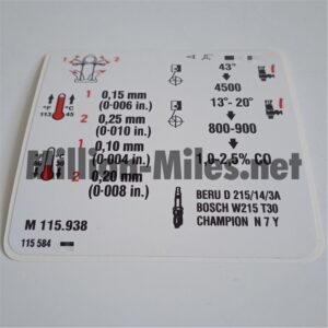 MB Engine data M115.938 #1655
