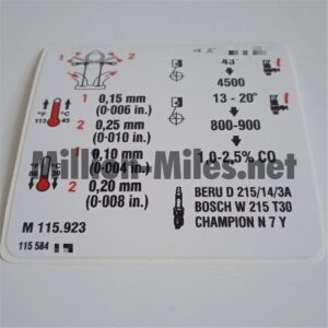 MB Engine data M115.923 #1656