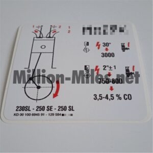 MB Engine data 230SL-250SE-250SL #1657