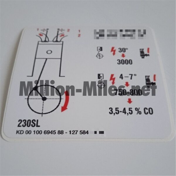 MB Engine data 230SL #1658