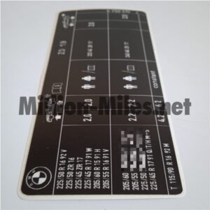 BMW E36/7 Z3 1.9 Post-FL Tire Pressure #1667