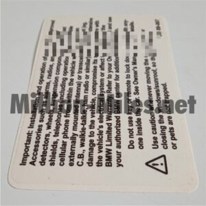 BMW US M3 / M5 / M6 warning #1689