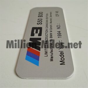 BMW E36 M3 Canada Limited Edition Dash plaque #1703